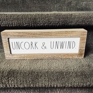 NWOT Rae Dunn Uncork and Unwind Sign